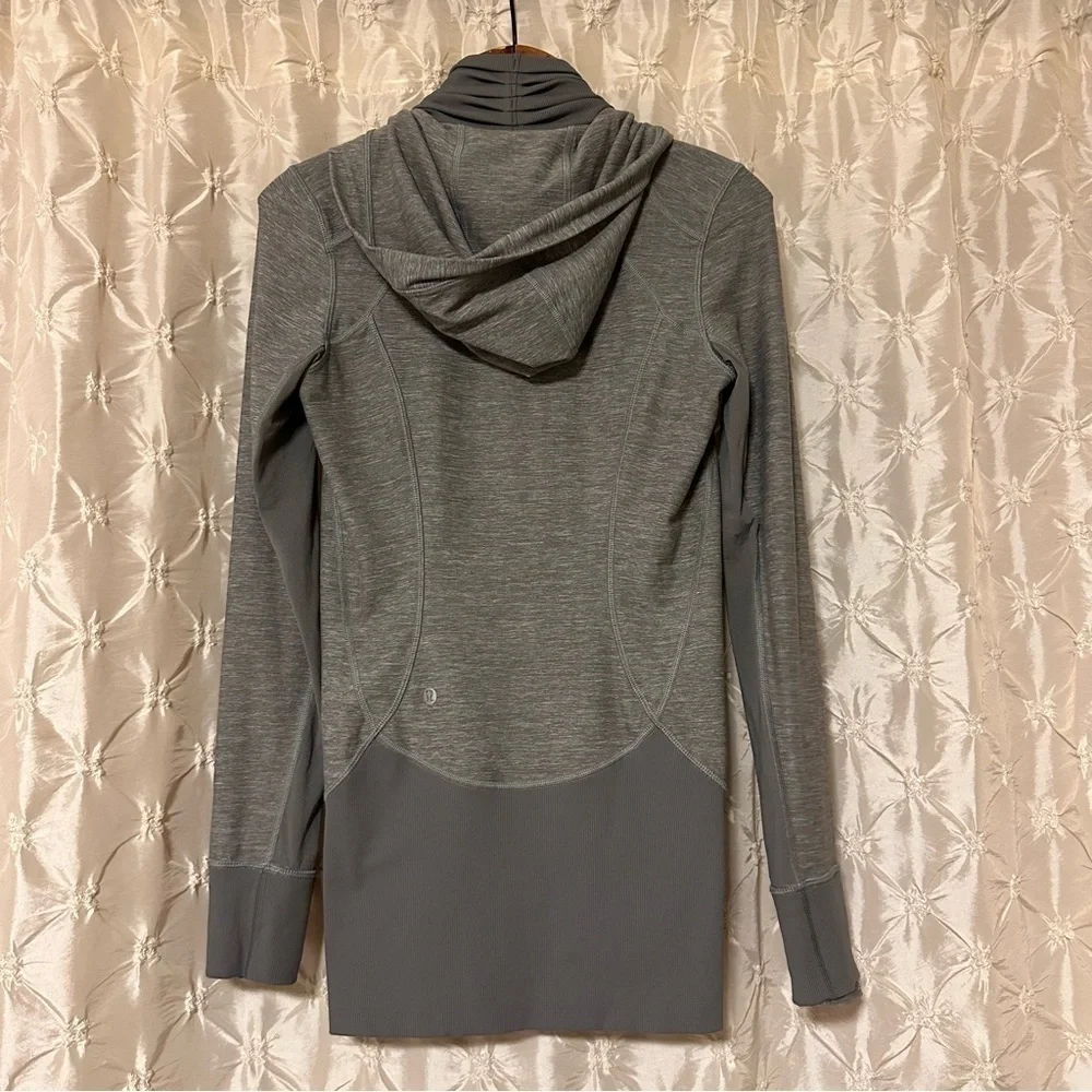 Lululemon Daily Practice Hooded Jacket Heathered Slate Gray Long Line